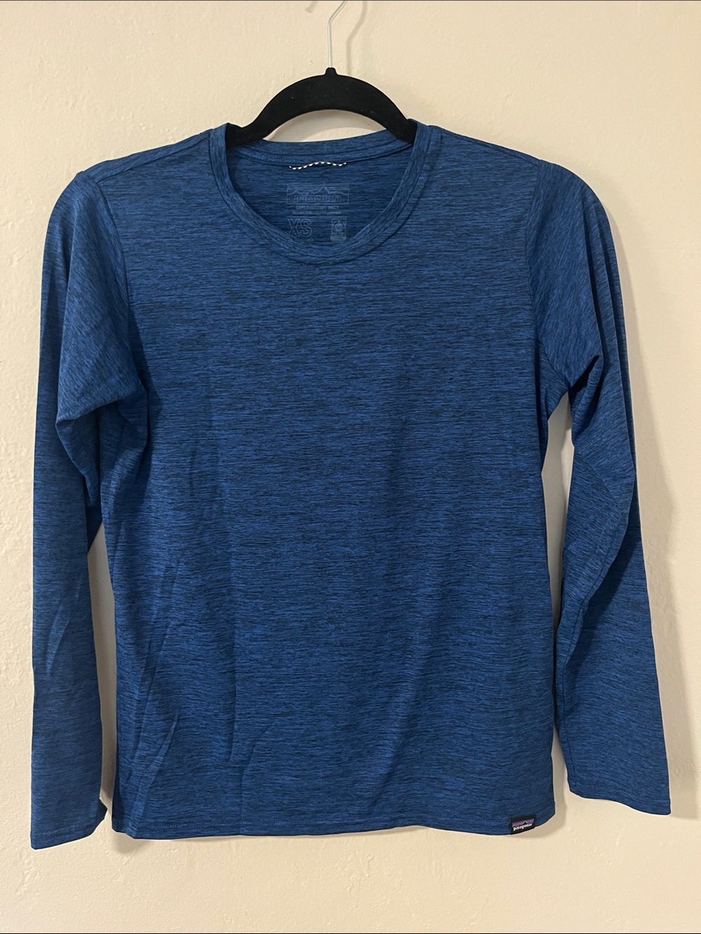 Patagonia Women's Long Sleeve Crew in Deep Heather Blue